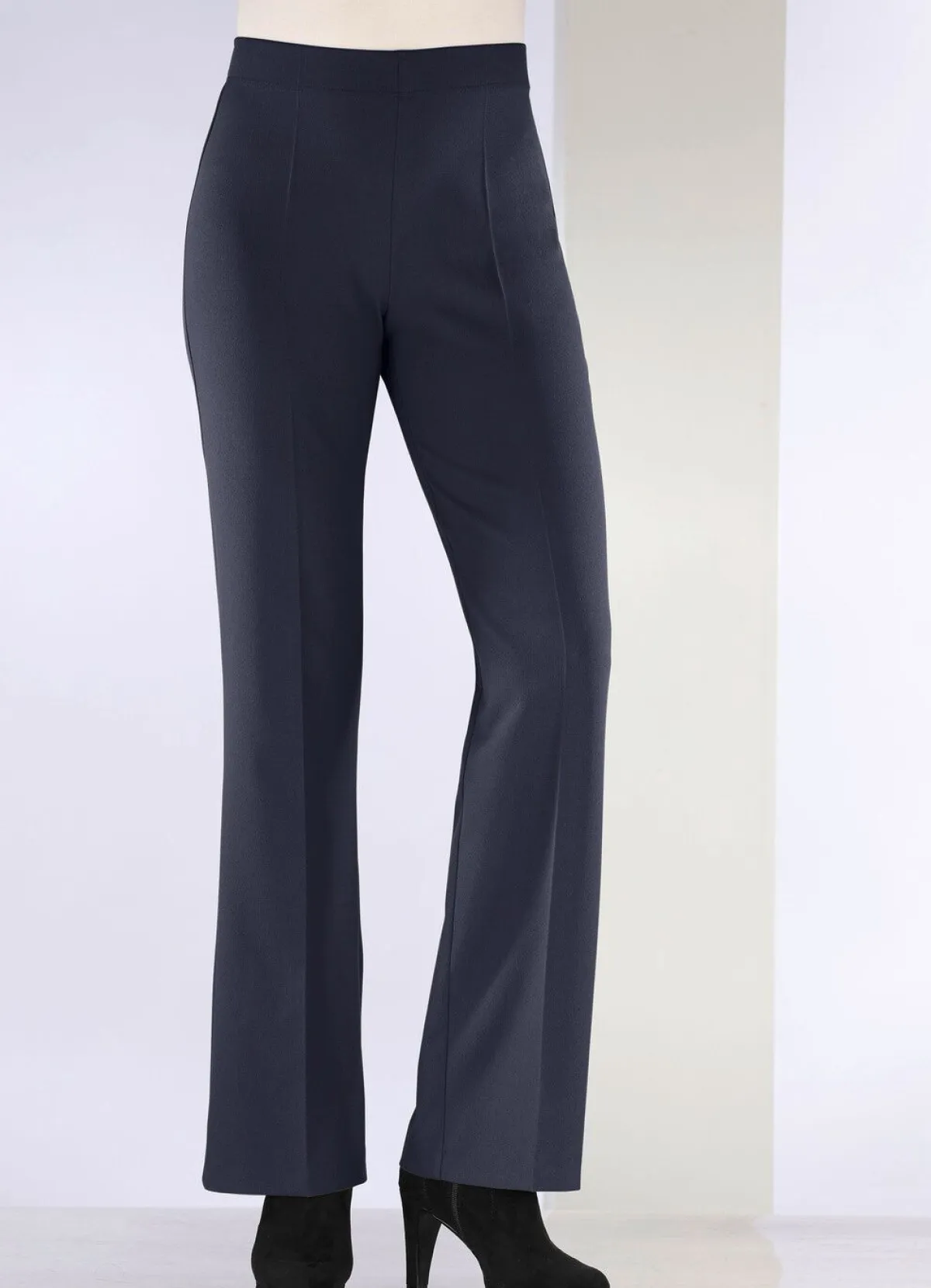 KLAUS MODELLE MADE IN GERMANY Schicke Hose mit ausgestellter Fußweite MARINE