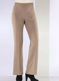 New KLAUS MODELLE MADE IN GERMANY Schicke Hose mit ausgestellter Fußweite SAND