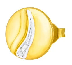Best BADER Schicke Ohrstecker in Bicolor mit 2 Diamanten