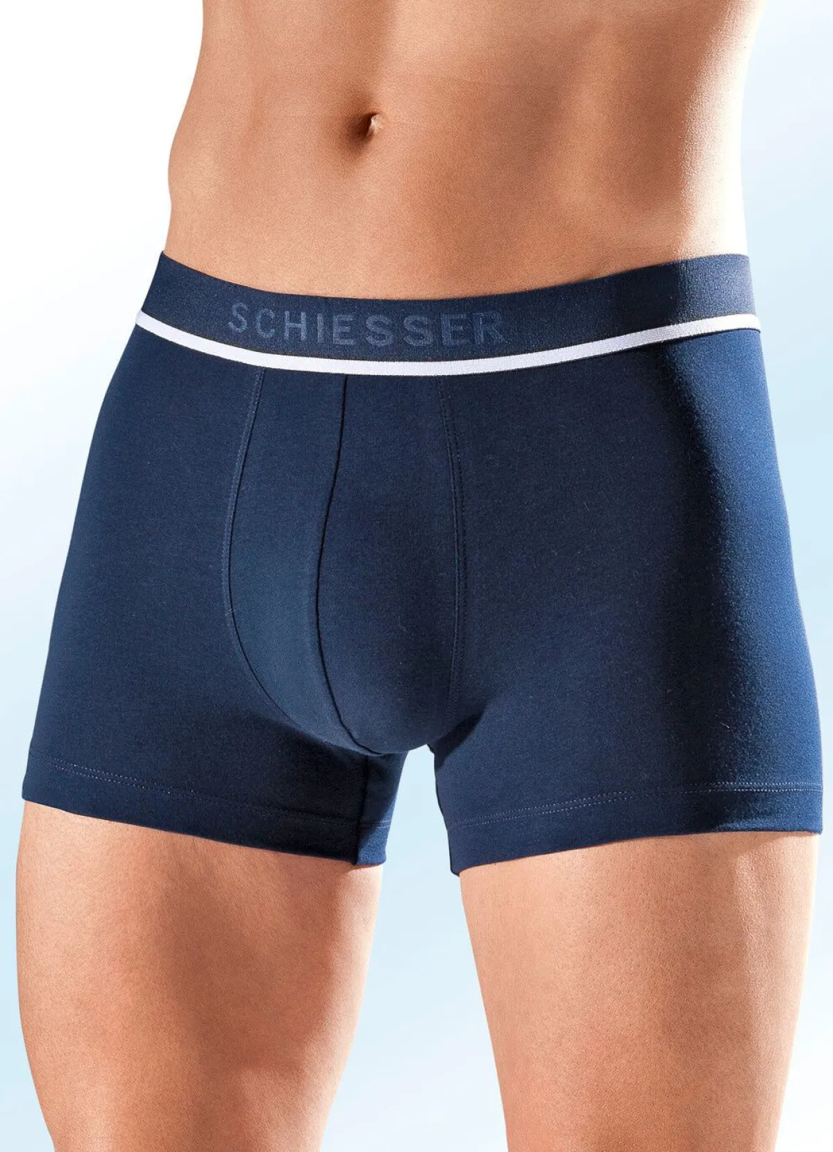 Clearance SCHIESSER Dreierpack Pants mit Elastikbund 1X MARINE, 1X ROT, 1X GRAU MELIERT