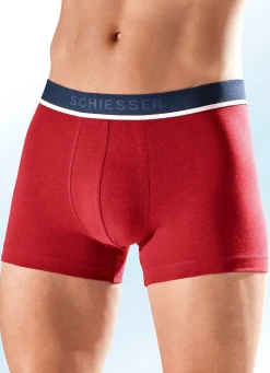Clearance SCHIESSER Dreierpack Pants mit Elastikbund 1X MARINE, 1X ROT, 1X GRAU MELIERT