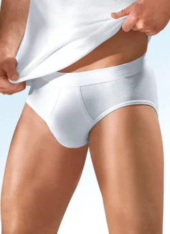 Outlet SCHIESSER Dreierpack Slips aus Feinripp mit Eingriff, weiß WEISS