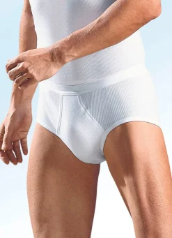 New SCHIESSER Dreierpack Slips aus Doppelripp mit Eingriff, weiß WEISS