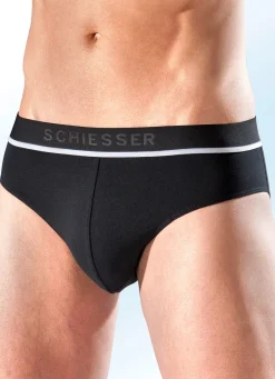 Online BADER Schiesser Dreierpack Slips aus Feinjersey 2X SCHWARZ, 1X GRAU MELIERT
