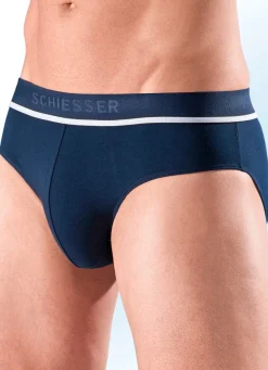 Outlet BADER Schiesser Dreierpack Slips aus Feinjersey 1X MARINE, 1X ROT, 1X GRAU MELIERT