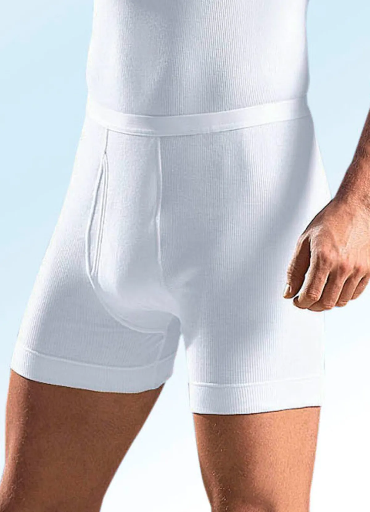 Discount SCHIESSER Unterhose aus Doppelripp mit Eingriff, weiß WEISS