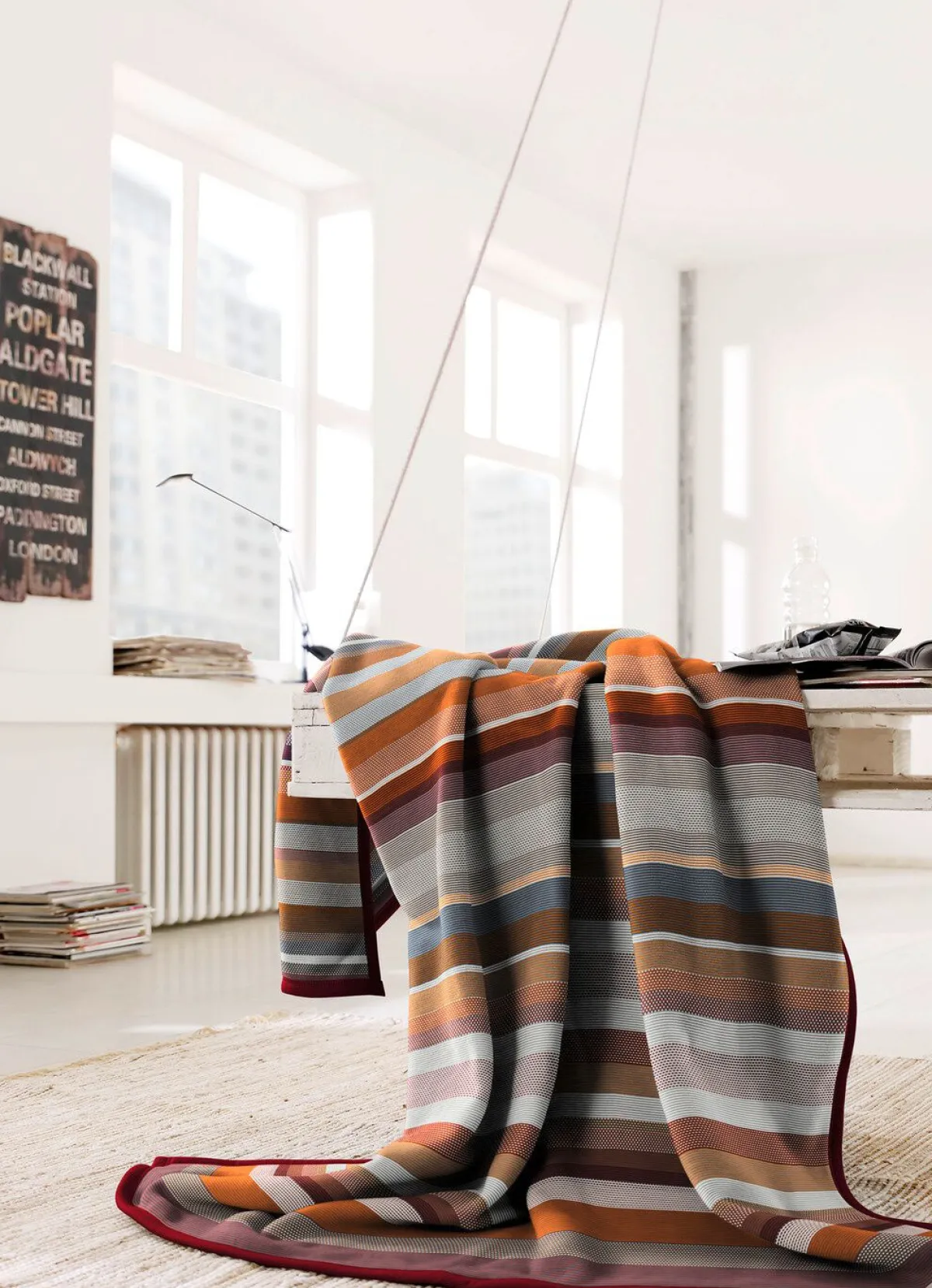 Hot BADER Schlafdecke mit Veloursbandeinfassung MULTICOLOR