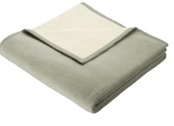 Outlet BADER Schlafdecke mit Veloursbandeinfassung SILBER