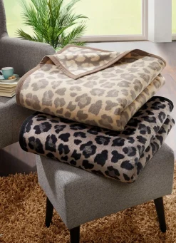 Clearance BADER Schlafdecke mit Veloursbandeinfassung BRAUN-SCHWARZ