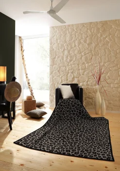 Clearance BADER Schlafdecke mit Veloursbandeinfassung BRAUN-SCHWARZ
