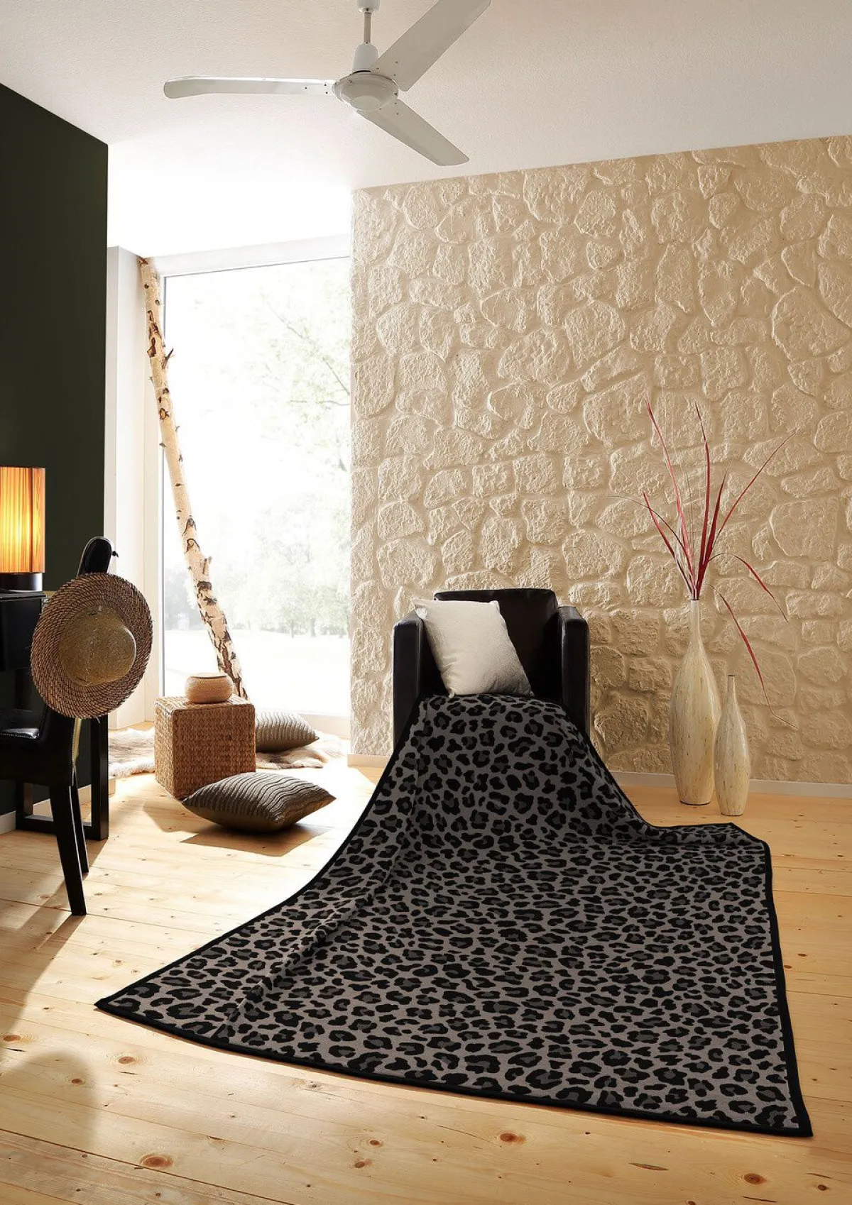 Clearance BADER Schlafdecke mit Veloursbandeinfassung BRAUN-SCHWARZ