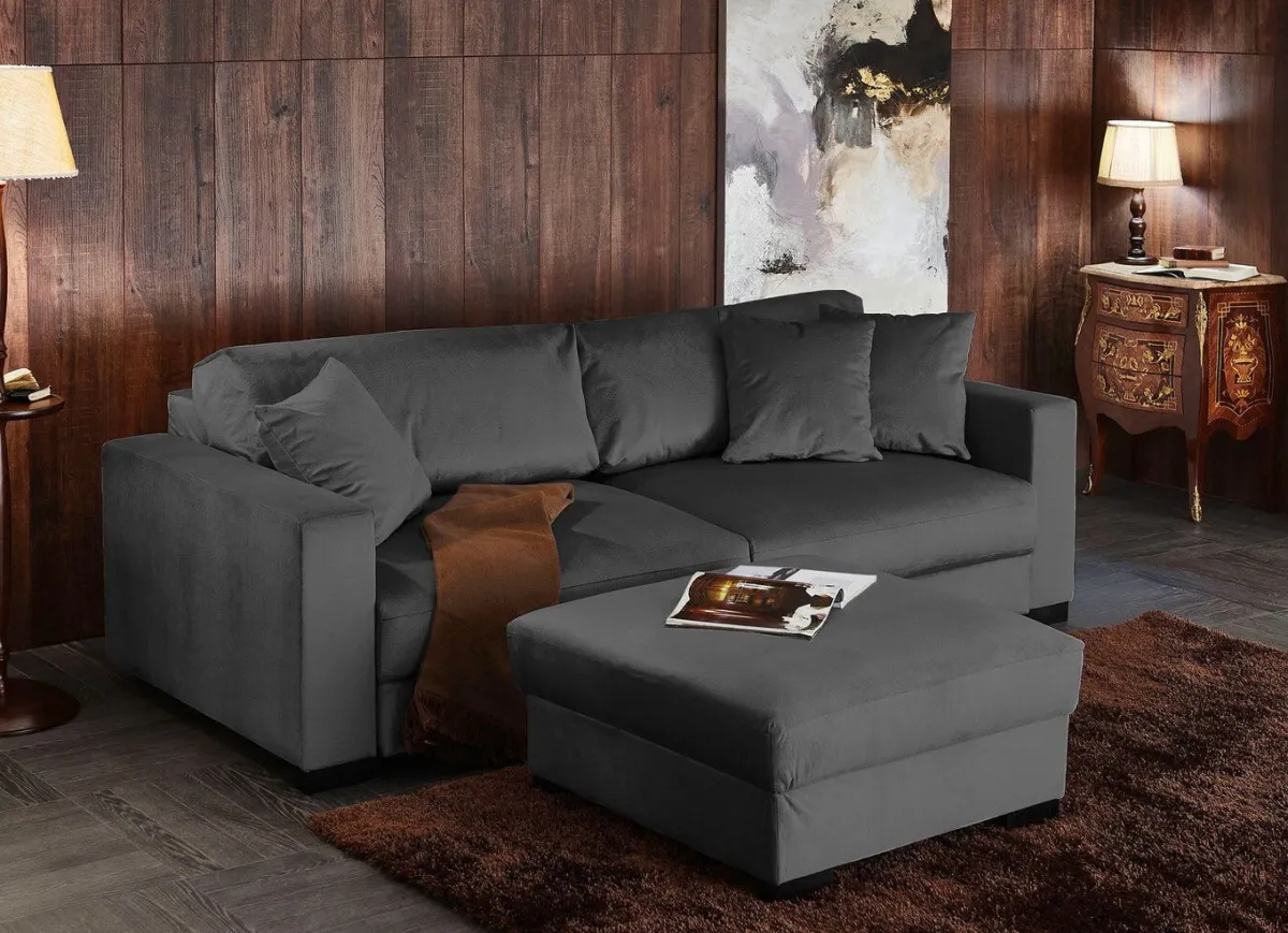 Discount BADER Schlafsofa mit bequemer Schaumstoffpolsterung ANTHRAZIT
