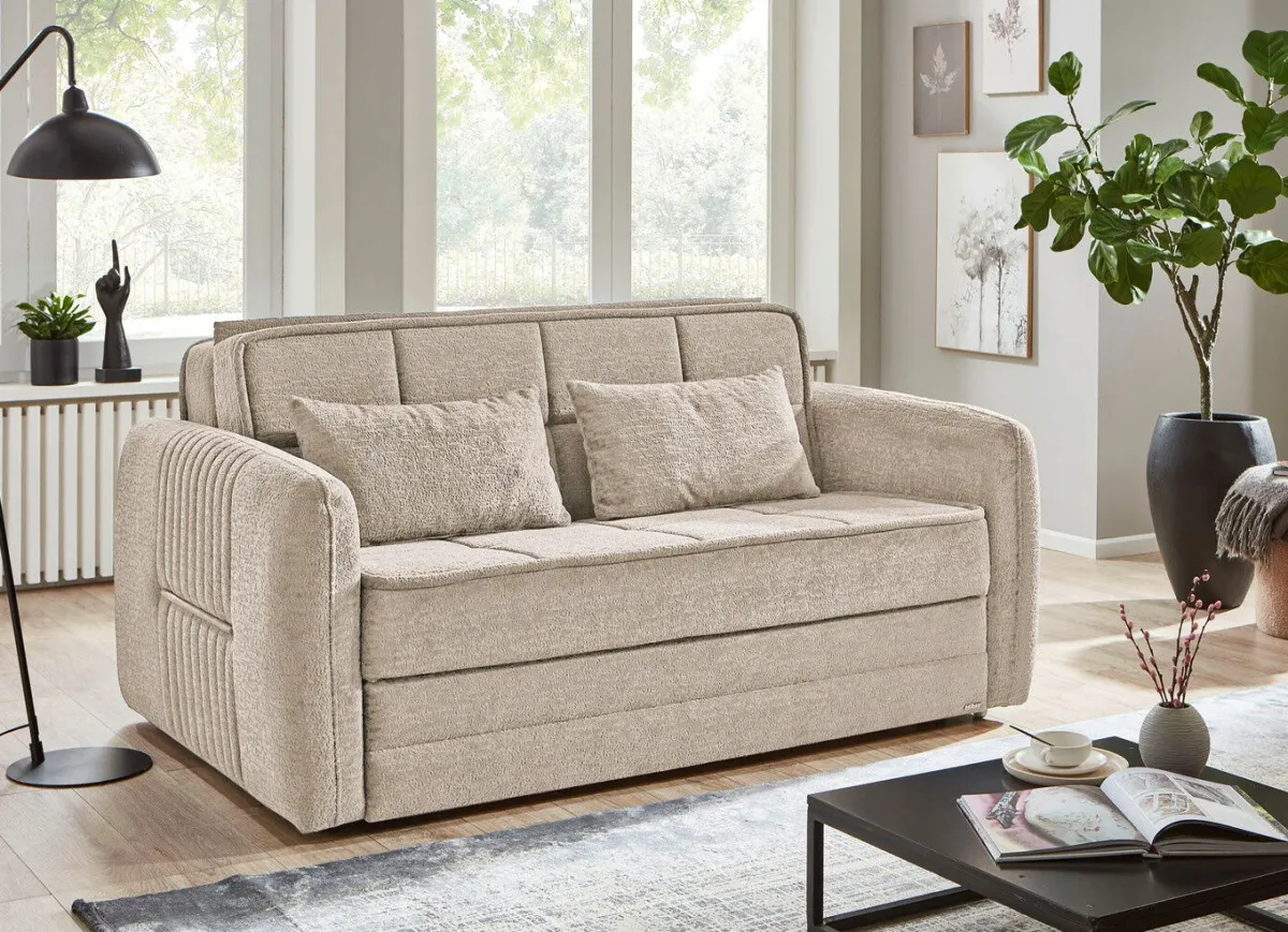 Hot BADER Schlafsofa mit Bettkasten CREME