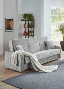 New BADER Schlafsofa mit Bettkasten HELLGRAU