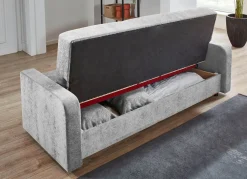 New BADER Schlafsofa mit Bettkasten HELLGRAU