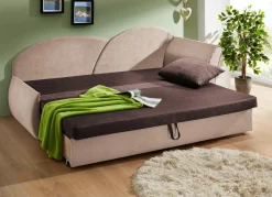 Best BADER Schlafsofa mit Bettkasten und 1 Dekokissen BRAUN-BEIGE