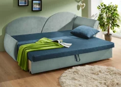 New BADER Schlafsofa mit Bettkasten und 1 Dekokissen GRÜN-MINT