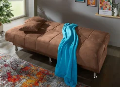 BADER Schlafsofa mit Bettkasten und Dekokissen BRAUN