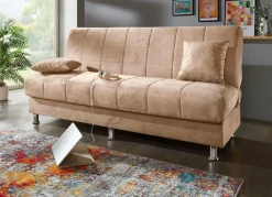 Online BADER Schlafsofa mit Bettkasten und Dekokissen CREME