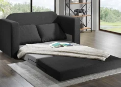 Discount BADER Schlafsofa mit 2 großen, weichen Rückenkissen ANTHRAZIT