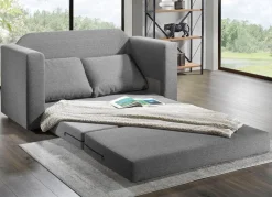 Discount BADER Schlafsofa mit 2 großen, weichen Rückenkissen GRAU