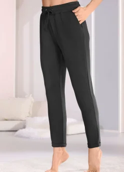 BADER Schlaf-und Freizeithose mit Taschen und breitem Dehnbund SCHWARZ