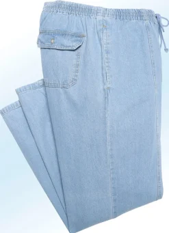 Hot BADER Schlupfjeans mit Gummibund und Kordelzug in 4 Farben HELLBLAU