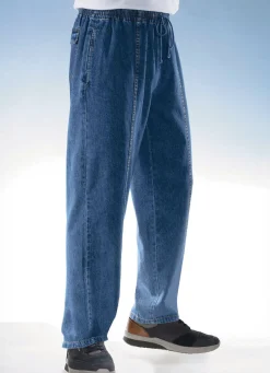 BADER Schlupfjeans mit Gummibund und Kordelzug in 4 Farben JEANSBLAU