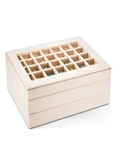 Sale BADER Schmuckkoffer aus Kunstleder mit Samtinnenfutter beige-hellbeige
