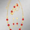 BADER Schmuckset, 3-teilig, im Blumendesign