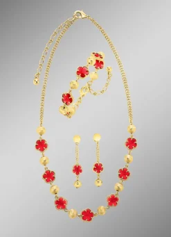 BADER Schmuckset, 3-teilig, im Blumendesign