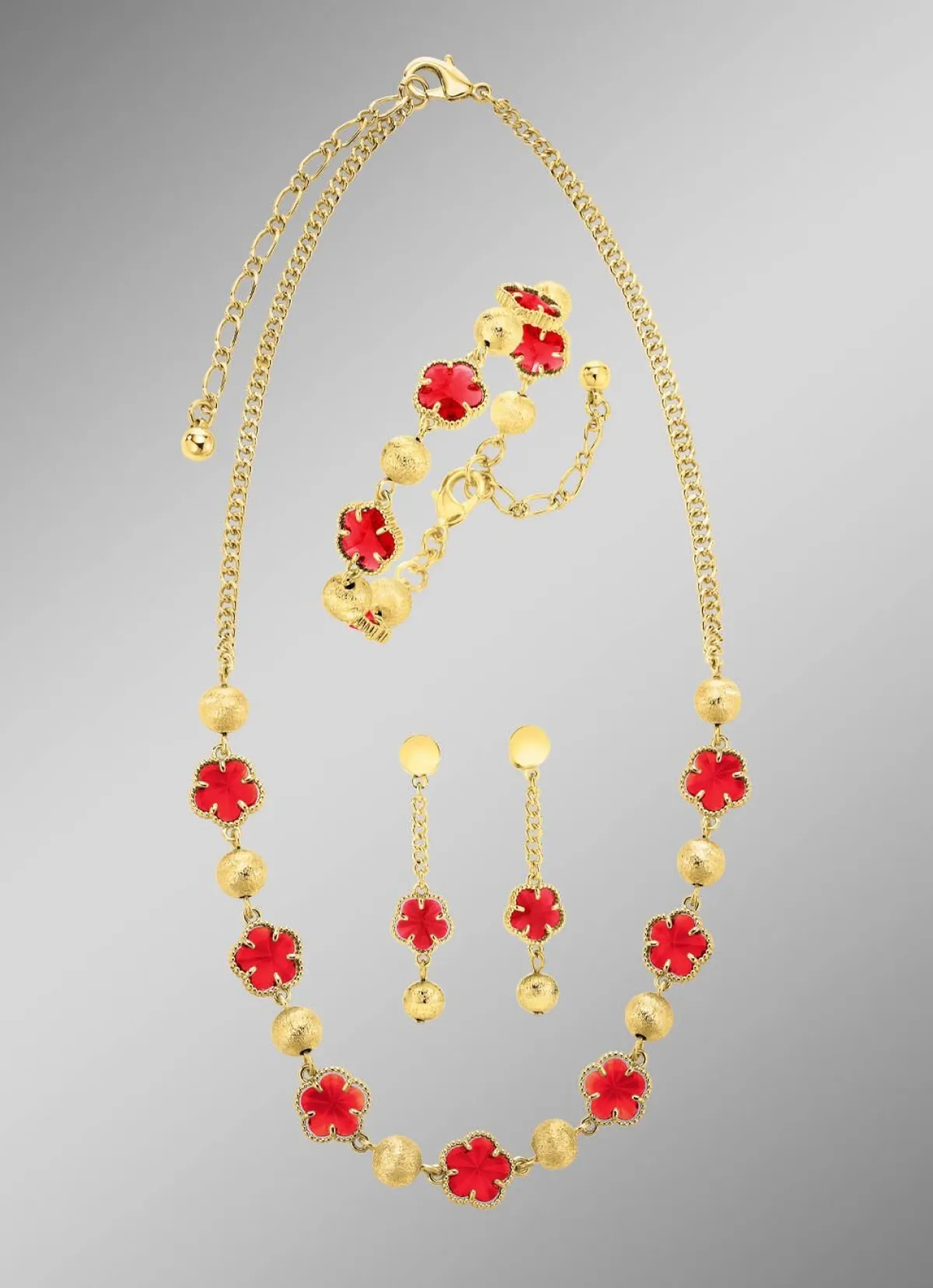 BADER Schmuckset, 3-teilig, im Blumendesign