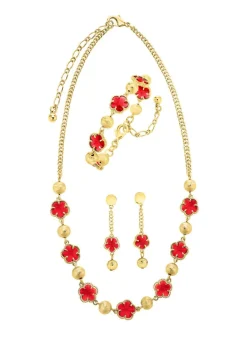 BADER Schmuckset, 3-teilig, im Blumendesign