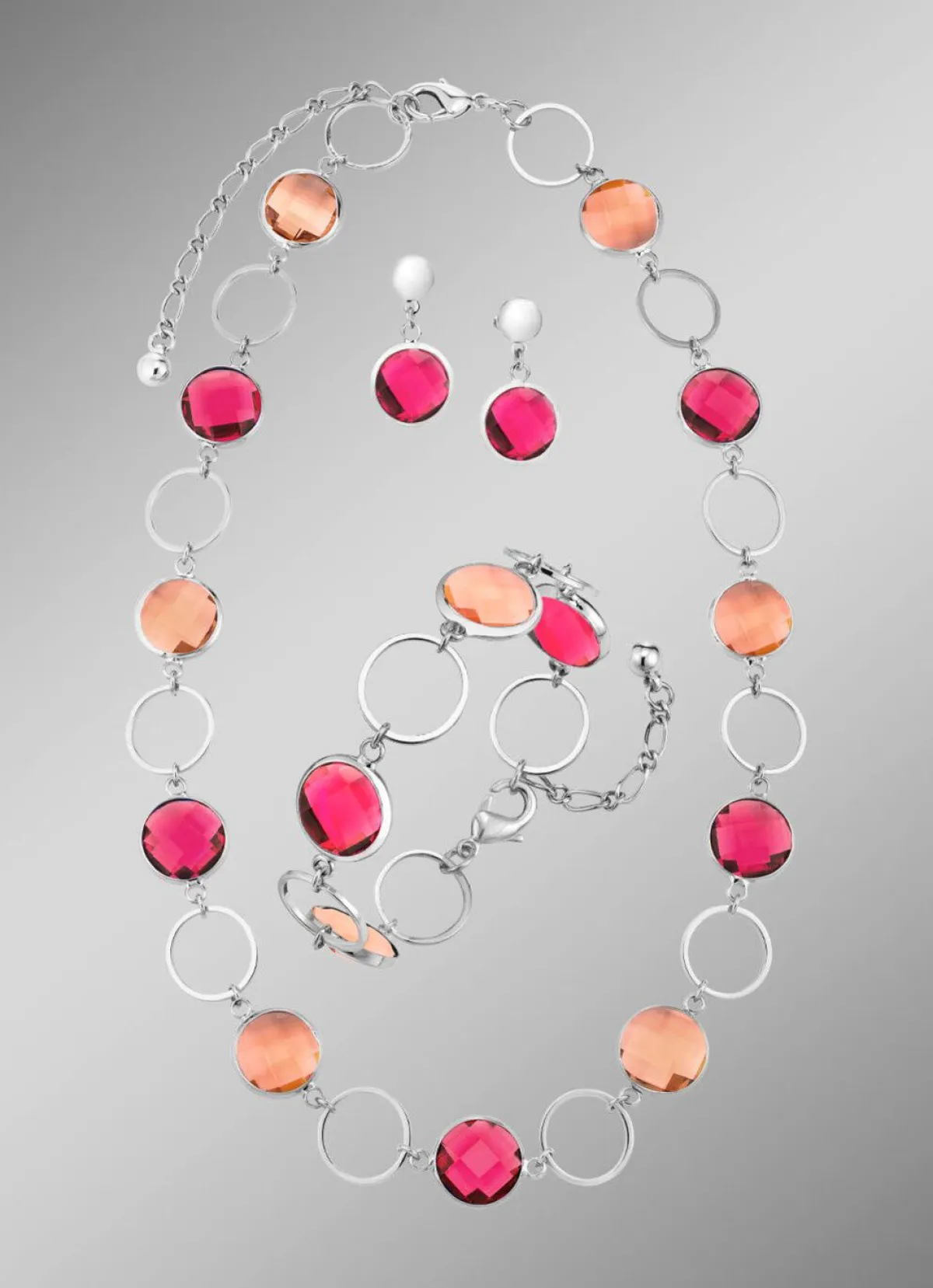 Discount BADER Schmuckset, 3-teilig, mit Kristallsteinen