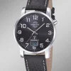Online MASTER TIME Schöne Herren-Lederarmbanduhr