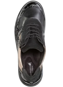 Clearance WALDLÄUFER Schnür-Sneaker aus Nappaleder SCHWARZ-ALTGOLD