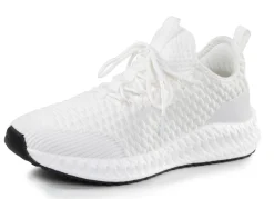 Outlet BADER Schnür-Sneaker aus strukturiertem Textilmaterial WEISS