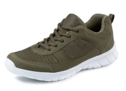 New BADER Schnür-Sneaker aus Synthetik und weichem Textilmaterial OLIV