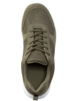 New BADER Schnür-Sneaker aus Synthetik und weichem Textilmaterial OLIV