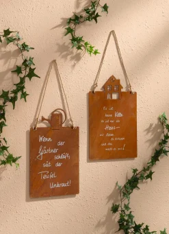 Clearance BADER Schrifttafel aus Stahlblech ROST