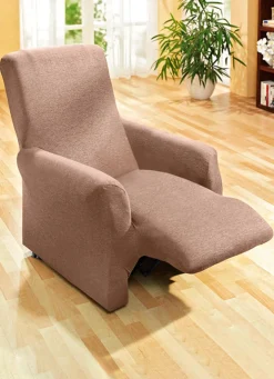 Discount BADER Schützende Stretchbezüge für Sessel und Sofa CAMEL