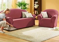 New BADER Schützende Stretchbezüge für Sessel und Sofa BORDEAUX