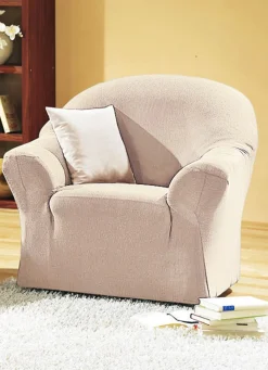 Outlet BADER Schützende Stretchbezüge für Sessel und Sofa NATUR