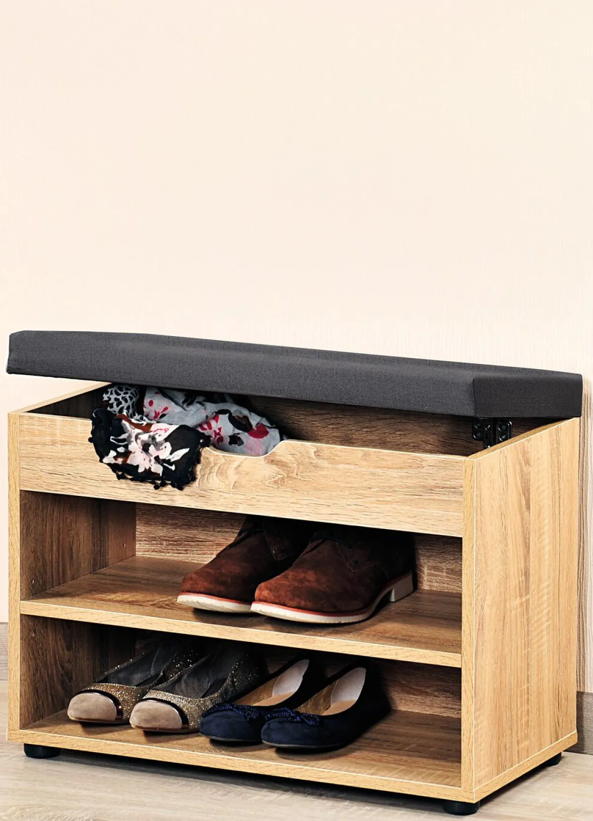 Discount BADER Schuhbank mit Sitzkissen EICHE SONOMA