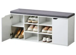 Best BADER Schuhbank mit Sitzkissen WEISS