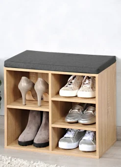 New BADER Schuhbank mit Sitzkissen EICHE SONOMA