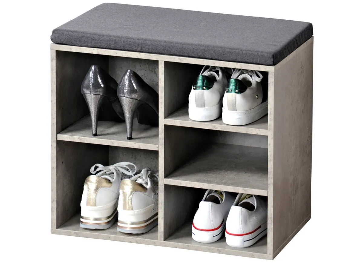 Hot BADER Schuhbank mit Sitzkissen BETON