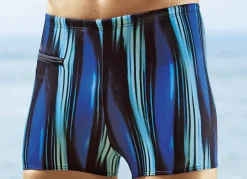 Outlet SCHWAB Badehose in höherer Kastenform mit Reißverschlusstasche ROYALBLAU-SCHWARZ
