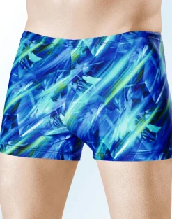 Discount SCHWAB Badehose in höherer Kastenform mit Alloverdessin ROYALBLAU-BUNT