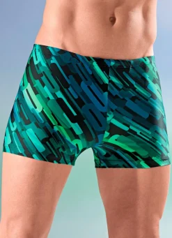 Sale SCHWAB Badehose in höherer Kastenform SCHWARZ-GRÜN-BUNT